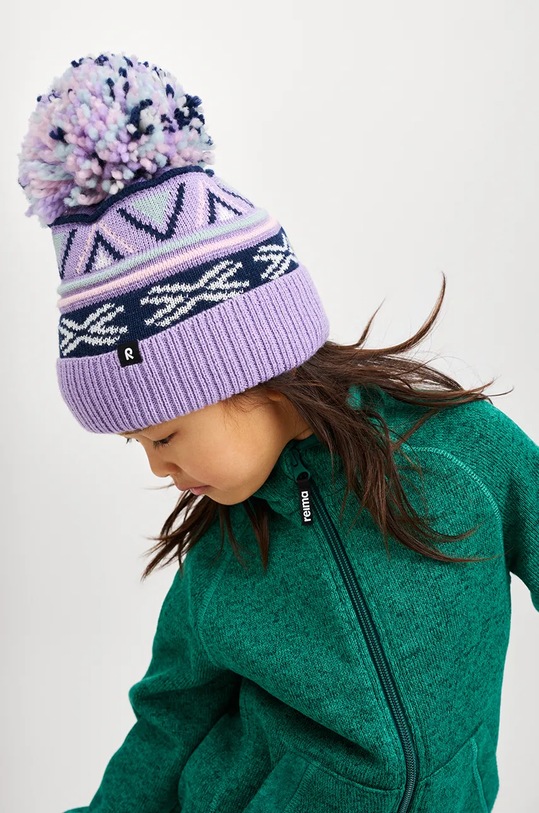 Reima czapka wełniana dziecięca Kirjoen wełna fioletowy 5300286A.G.9BYH