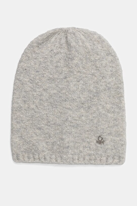 United Colors of Benetton czapka z domieszką wełny dziecięca melanż szary 6RILCA02A.G.Seasonal