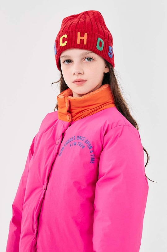 Bobo Choses czapka bawełniana dziecięca drobny wzór czerwony 224AI033