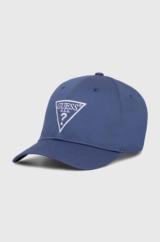 Παιδικό βαμβακερό καπέλο μπέιζμπολ Guess απλικέ μπλε H3GZ01.WO08O.9BYH