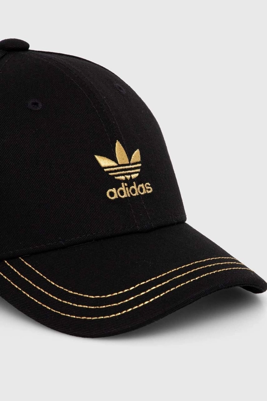 Detská bavlnená šiltovka adidas Originals BASEBALL CAP IY6692 čierna AW24