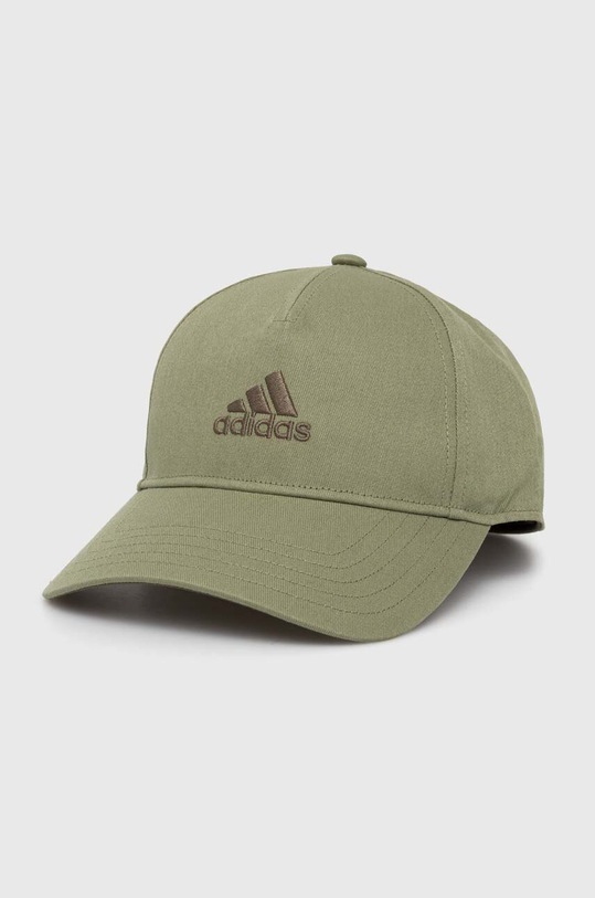 adidas Performance czapka z daszkiem bawełniana dziecięca LK CAP aplikacja zielony IY7825