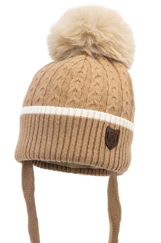 Jamiks czapka z domieszką wełny dziecięca CONRADO II z domieszką wełny brązowy CONRADO.II.Na.gl.JZH434