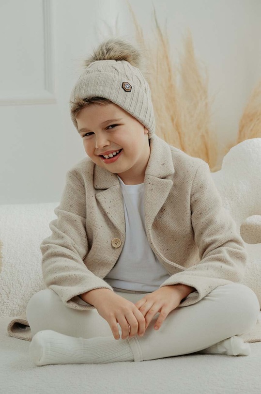 Băieți Jamiks caciula din lana pentru copii LENNERT II LENNERT.II.Na.gl.JZH135 bej