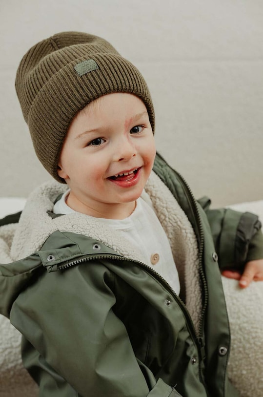 Dětská čepice s příměsí vlny Jamiks PAULIN s příměsí vlny zelená PAULIN.NAK.gl.JZH352