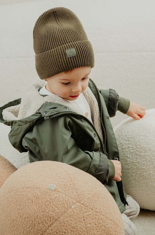 Dětská čepice s příměsí vlny Jamiks PAULIN PAULIN.NAK.gl.JZH352 zelená