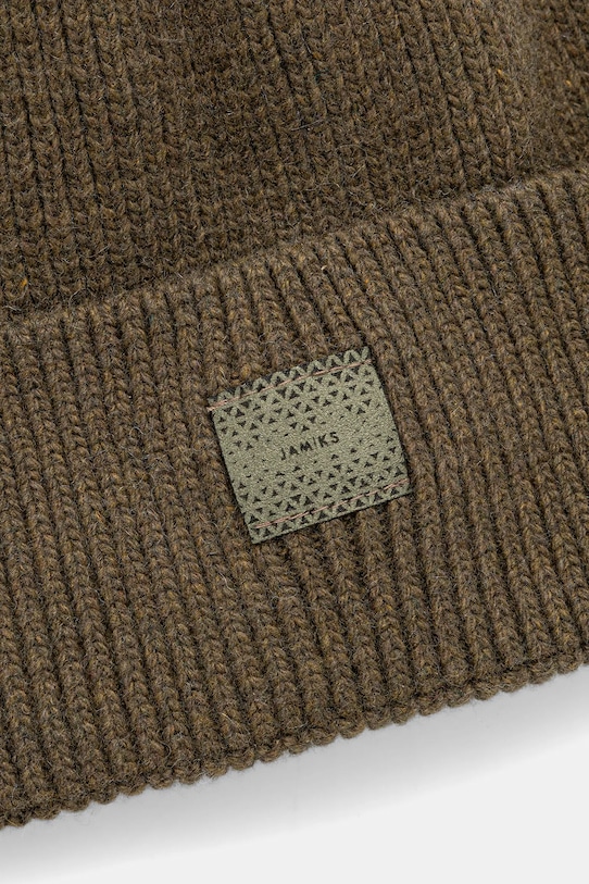 Dětská čepice s příměsí vlny Jamiks PAULIN zelená PAULIN.NAK.gl.JZH352