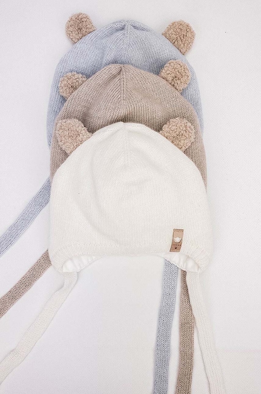Dětská čepice s příměsí vlny Jamiks TOMIRIS TOMIRIS.NAK.gl.JZH053 béžová AW24