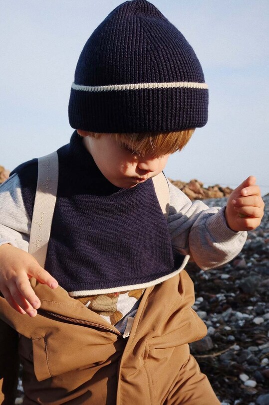 Дитяча вовняна шапка Konges Sløjd LOULI HAT вовна темно-синій KS101258