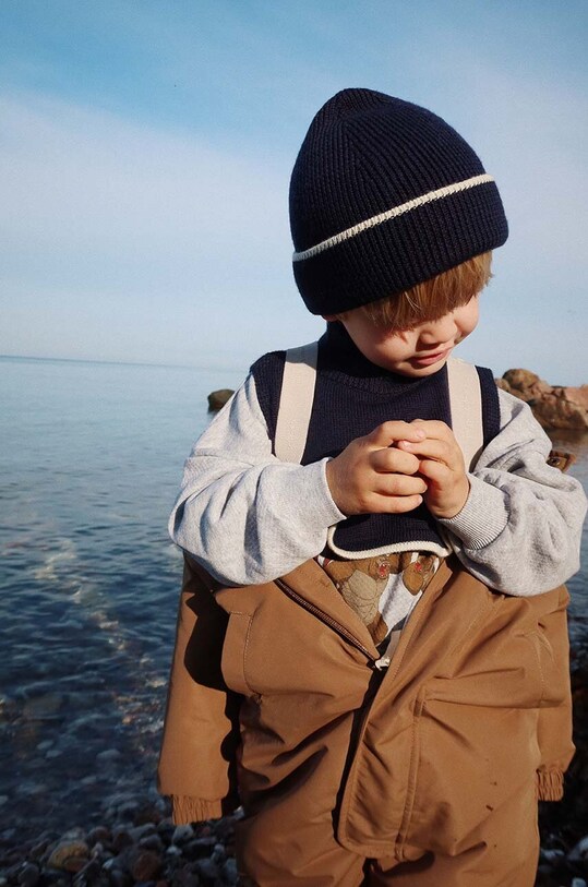 Дитяча вовняна шапка Konges Sløjd LOULI HAT KS101258 темно-синій