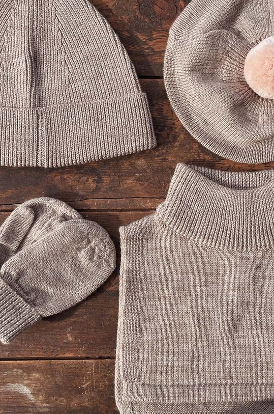 Băieți Konges Sløjd șapcă de lână pentru copii LOULI HAT KS101258 maro