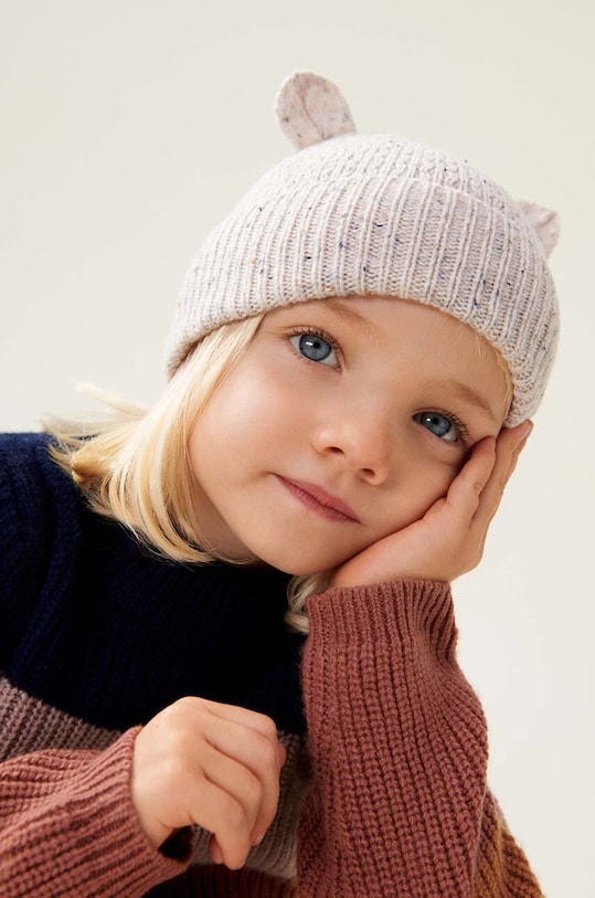 Liewood șapcă de lână pentru copii Miller Beanie With Ears uni bej LW15090