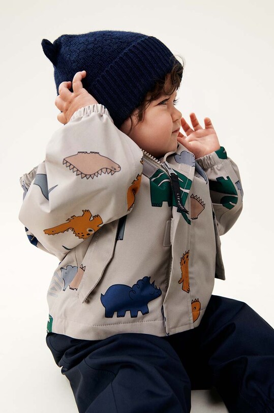 Дитяча вовняна шапка Liewood Miller Beanie With Ears вовна темно-синій LW15090