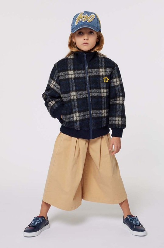 Kenzo Kids czapka z daszkiem bawełniana dziecięca granatowy K60606.54.56