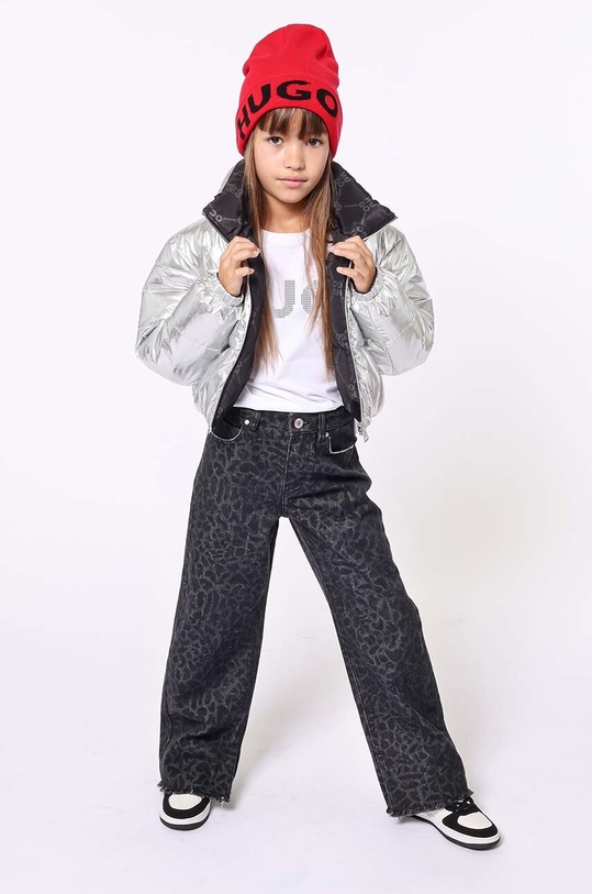 Παιδικός σκούφος από μείγμα μαλλιού HUGO G00289. κόκκινο