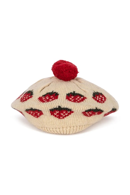 Dětský baret s příměsí vlny Konges Sløjd BELOU KNIT BERET vlna béžová KS101893