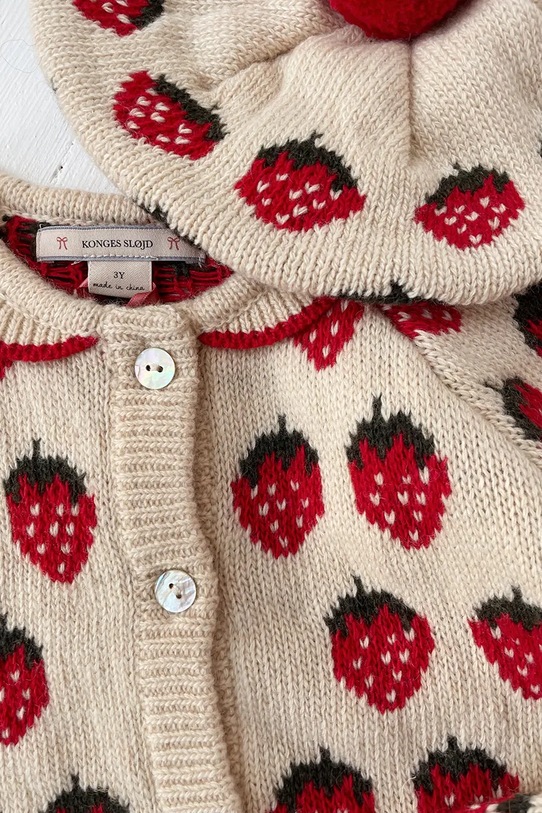 Dětský baret s příměsí vlny Konges Sløjd BELOU KNIT BERET KS101893 béžová