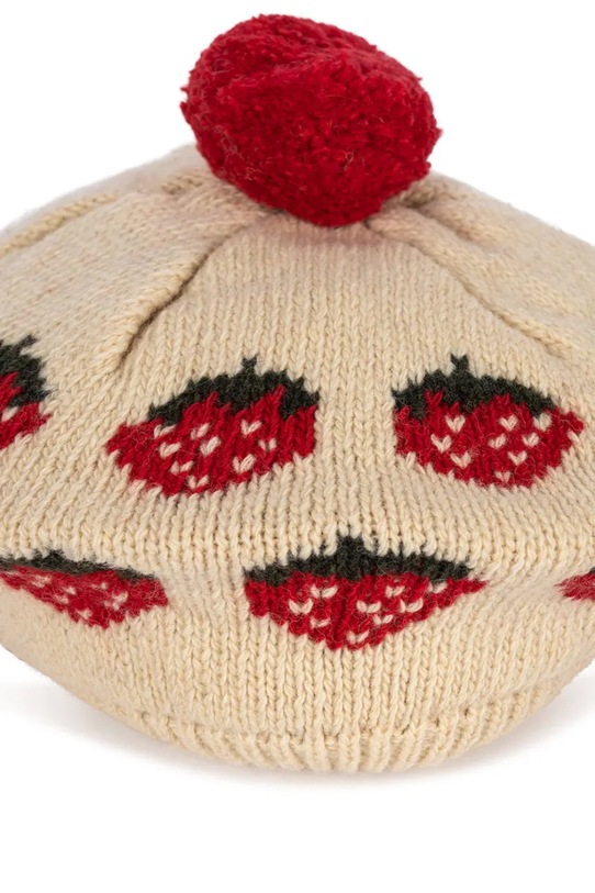 Dětský baret s příměsí vlny Konges Sløjd BELOU KNIT BERET KS101893 béžová AW24