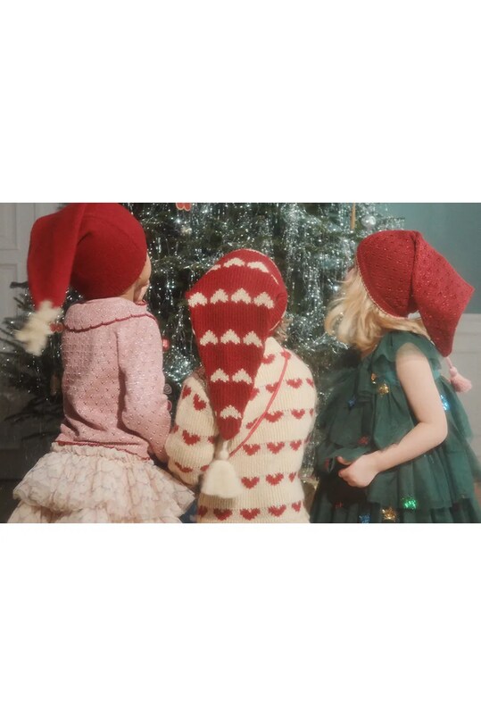 Дитяча шапка з домішкою вовни Konges Sløjd LAULA CHRISTMAS HAT червоний KS102013