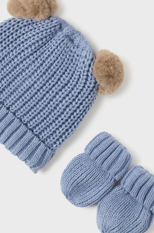 Mayoral Newborn czapka i rękawiczki dziecięce 9766.1J.Newborn.9BYH niebieski AW24