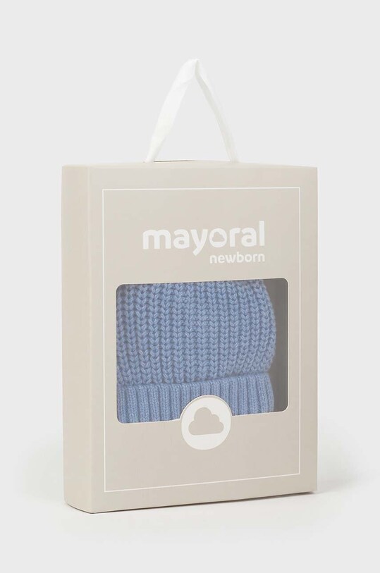 Хлопчик Дитяча шапка і рукавички Mayoral Newborn 9766.1J.Newborn.9BYH блакитний