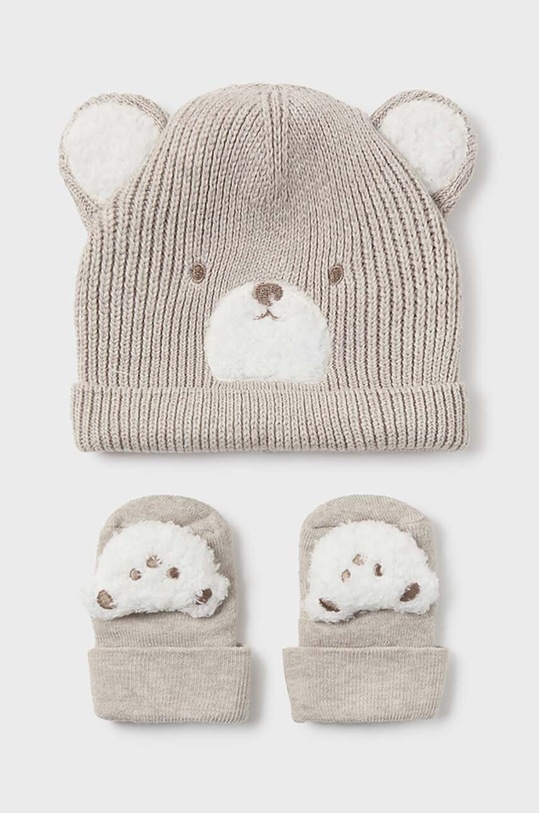 Mayoral Newborn komplet niemowlęcy - czapka i skarpetki 2-pack pozostałe beżowy 9770.1G.Newborn.9BYH