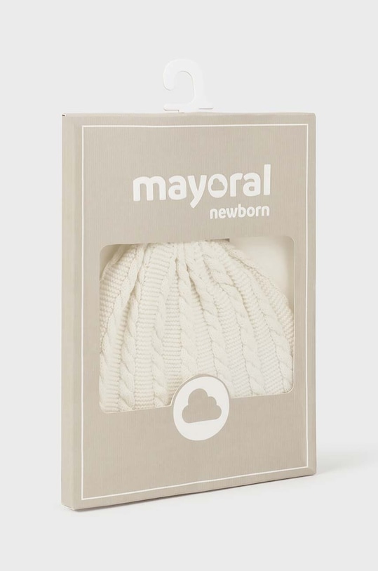 Mayoral Newborn czapka bawełniana dziecięca 9774.1A.Newborn.9BYH beżowy AW24