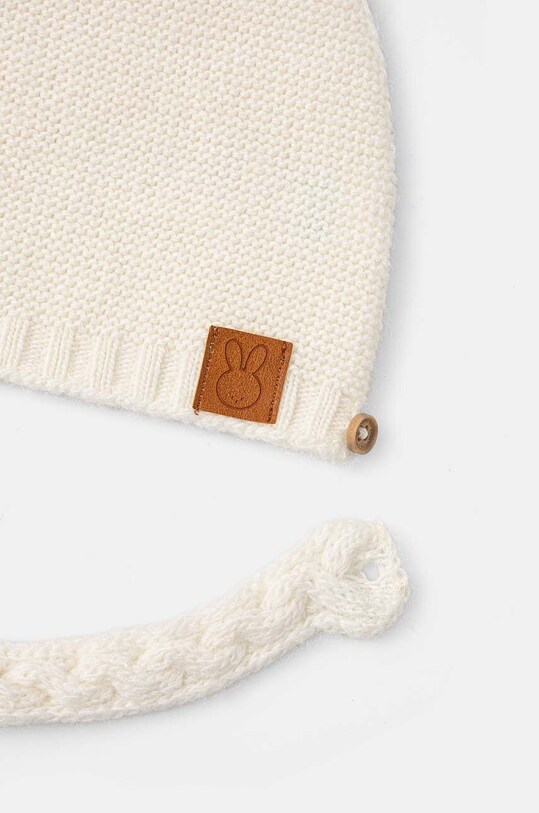 United Colors of Benetton czapka z domieszką wełny dziecięca 1032AA004.W.Seasonal beżowy AW24