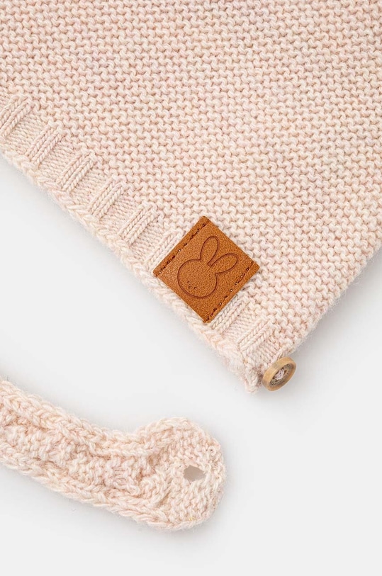 United Colors of Benetton czapka z domieszką wełny dziecięca 1032AA004.W.Seasonal beżowy AW24