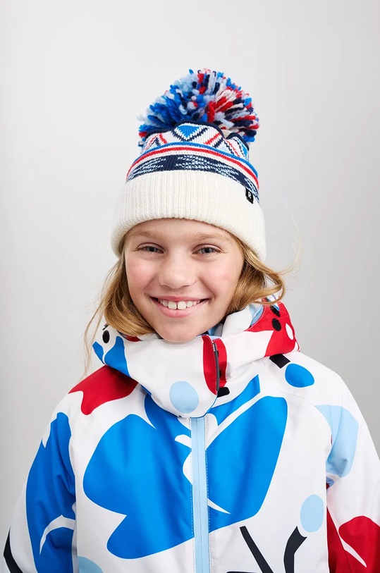 Dětská vlněná čepice Reima Kirjoen vlna bílá 5300286A.9BYH