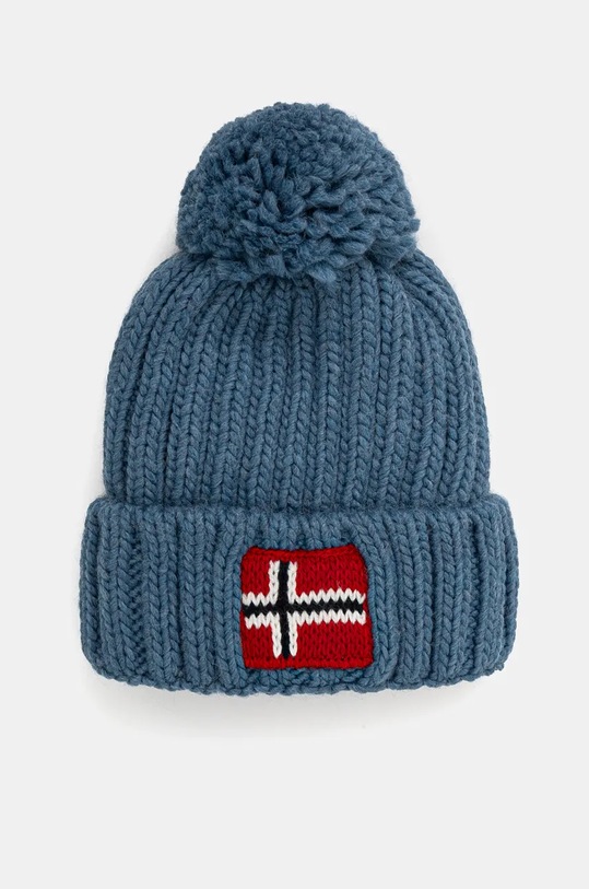 Napapijri czapka z domieszką wełny SEMIURY 6 z domieszką wełny niebieski NP0A4GMHB2P1