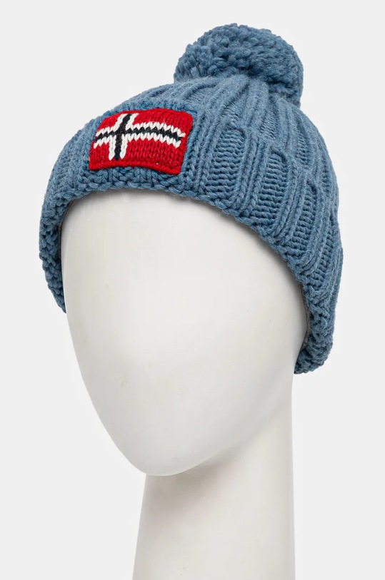 Napapijri czapka z domieszką wełny SEMIURY 6 NP0A4GMHB2P1 niebieski AW24