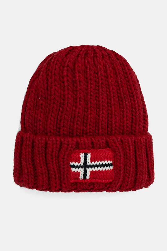 Dětská čepice s příměsí vlny Napapijri SEMIURY 6 s příměsí vlny červená NP0A4GMHR061