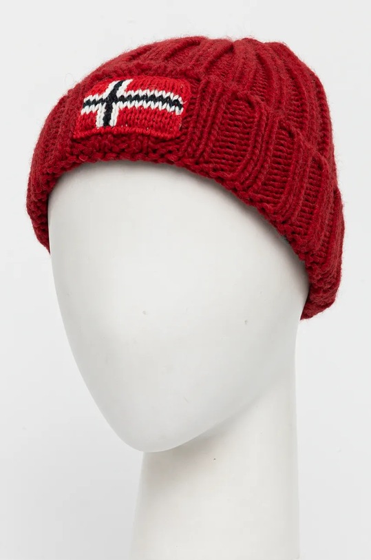 CHLAPEC Dětská čepice s příměsí vlny Napapijri SEMIURY 6 NP0A4GMHR061 červená