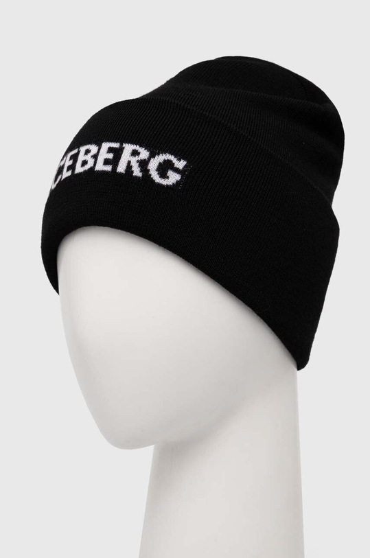 Iceberg czapka wełniana 3042.9005 czarny AW24