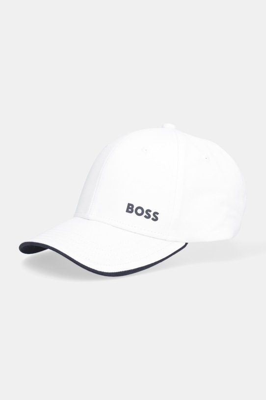 BOSS Green czapka z daszkiem bawełniana nadruk biały 50519219