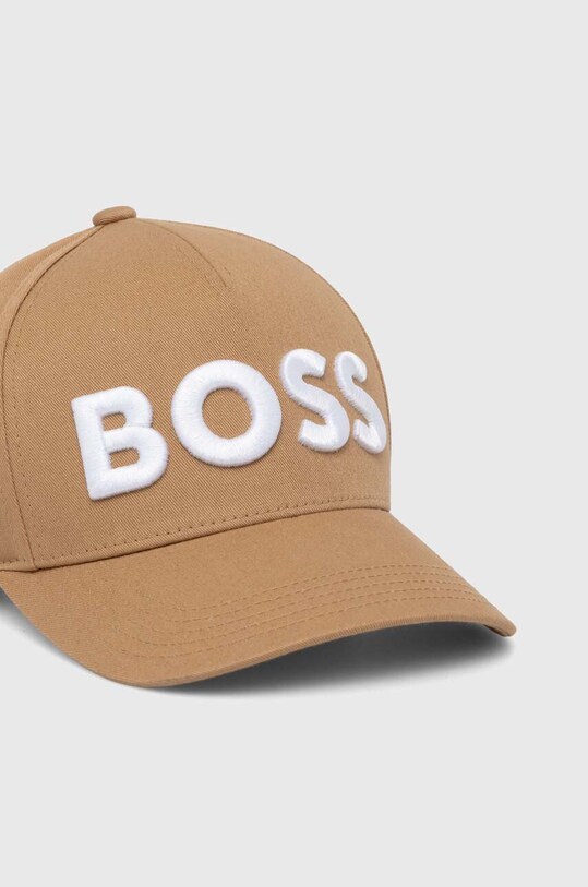 Хлопковая кепка BOSS 50519154 бежевый AW24