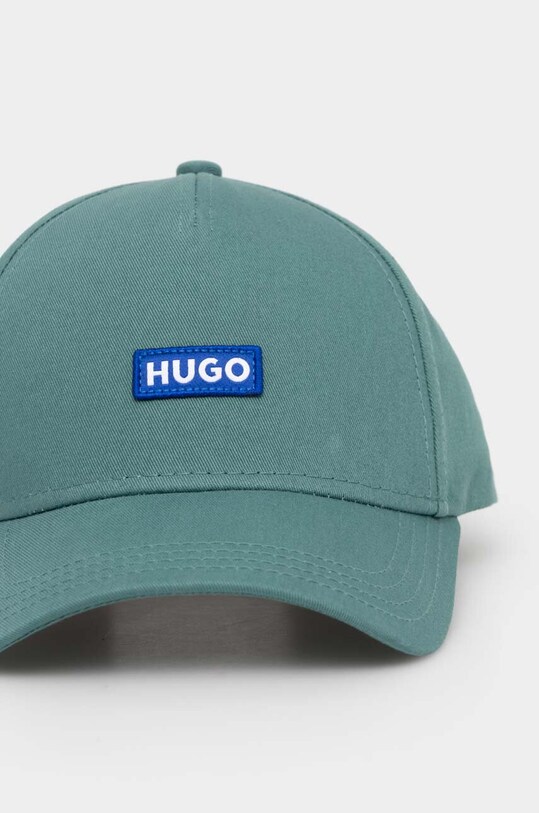 HUGO Blue czapka z daszkiem bawełniana 50522014 zielony AW24