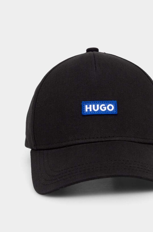 HUGO Blue czapka z daszkiem bawełniana 50522014 czarny AW24