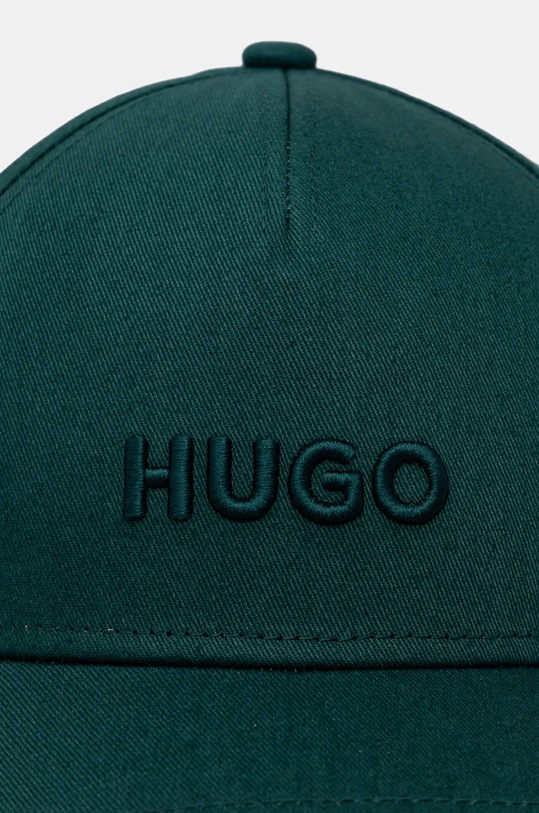 HUGO czapka z daszkiem bawełniana 50518901 zielony AW24