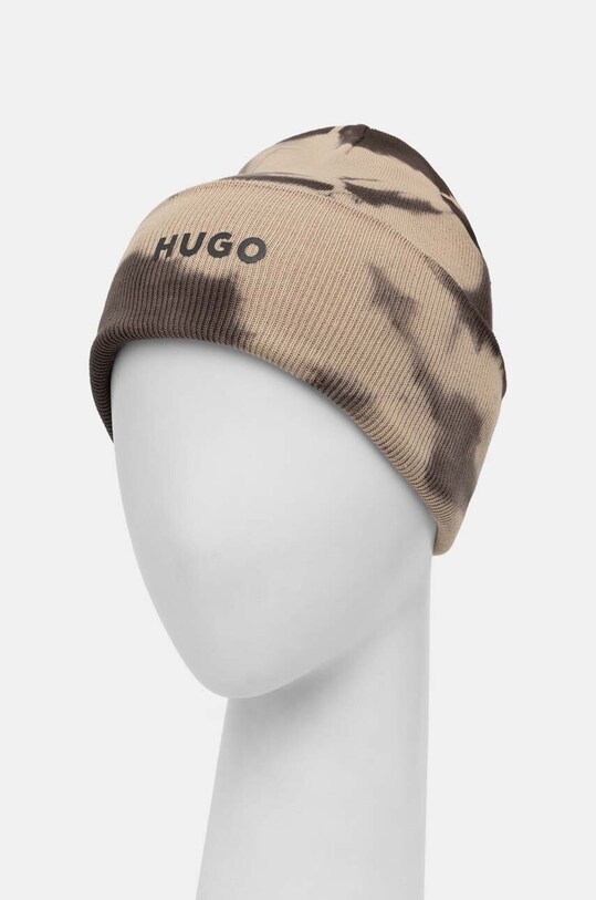 Бавовняна шапка HUGO 50518775 коричневий AW24
