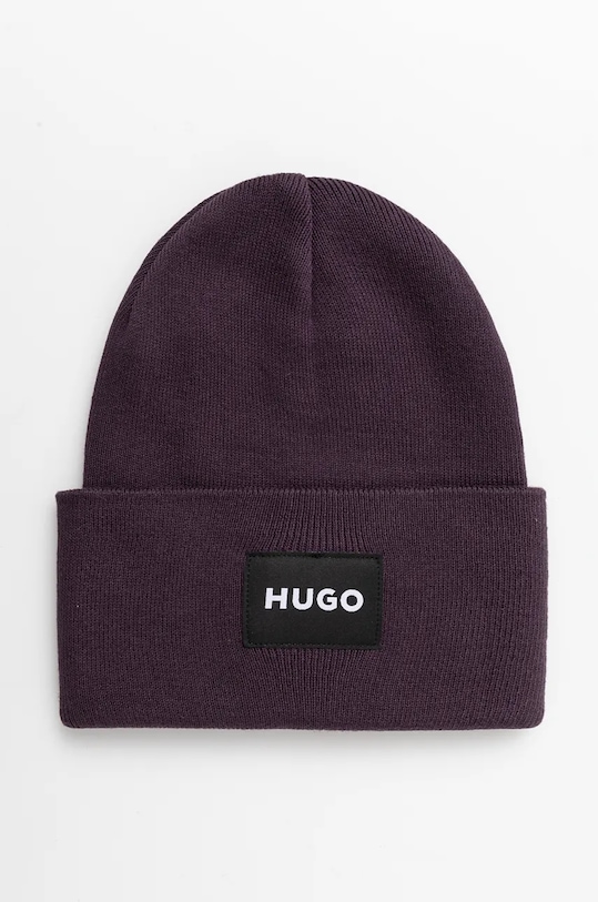 HUGO caciula din bumbac imprimeu violet 50521527