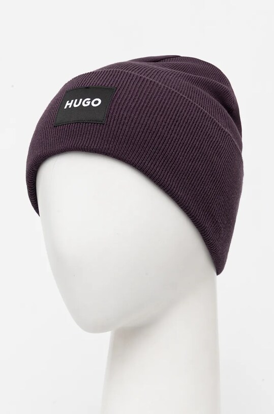 Bavlnená čiapka HUGO 50521527 fialová AW24