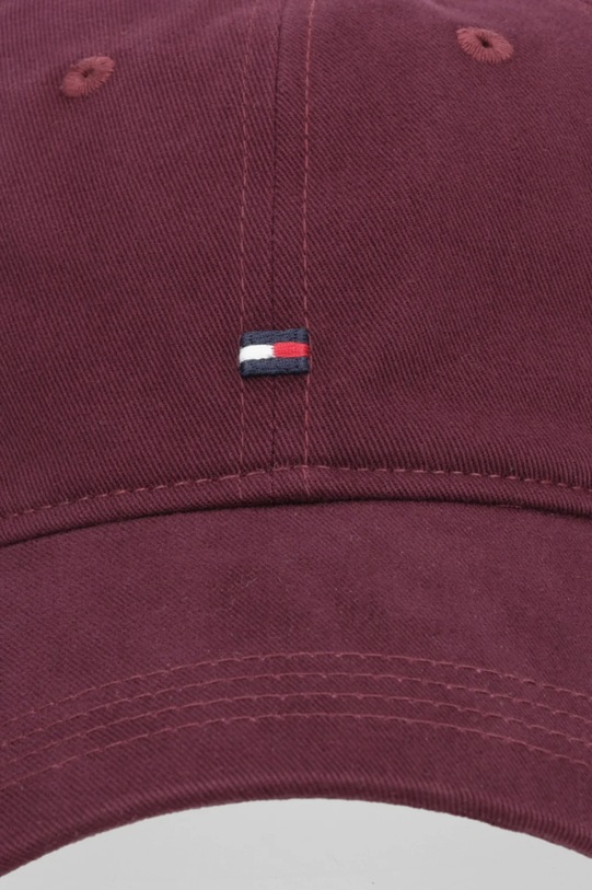 Tommy Hilfiger czapka z daszkiem bawełniana AM0AM12531 bordowy AW25