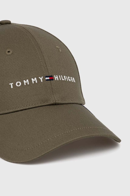 Tommy Hilfiger czapka z daszkiem bawełniana AM0AM12532 zielony AW24