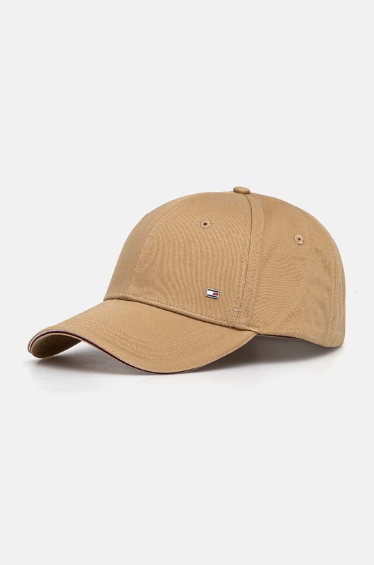 Tommy Hilfiger czapka z daszkiem bawełniana bawełna beżowy AM0AM12534