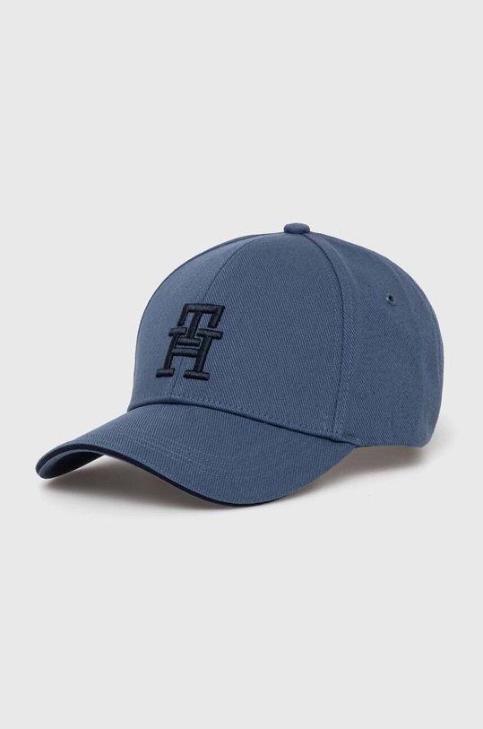 Tommy Hilfiger czapka z daszkiem bawełniana aplikacja granatowy AM0AM12541
