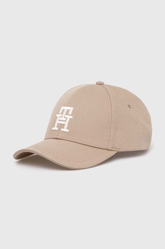 Bavlněná baseballová čepice Tommy Hilfiger bavlna béžová AM0AM12541