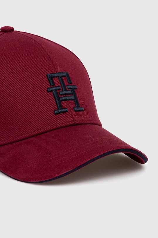 Tommy Hilfiger czapka z daszkiem bawełniana AM0AM12541 bordowy AW24