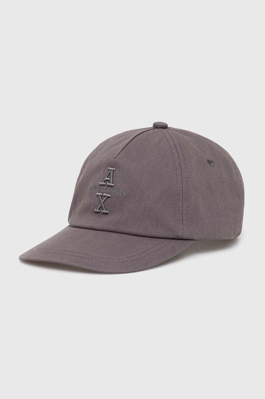 Бавовняна бейсболка Armani Exchange аплікація сірий 954220.4F101
